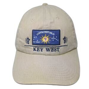 Triangle Headwear Key West Conch Republic Baseball Cap Beige OS Hat Slideback